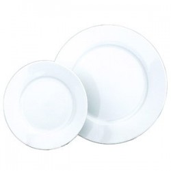 White Dinner and Dessert Plate